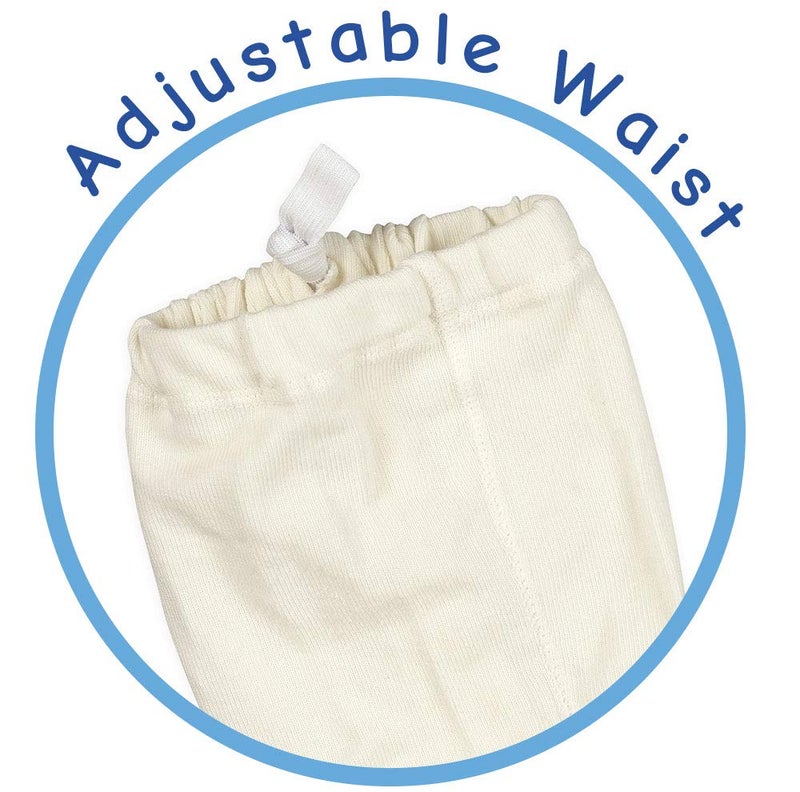 Jefferies Socks Girls 2-6x Seamless Organic Cotton Tights, Ivory, 4-6 Years - Image 2